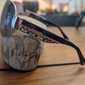 Coach Black and Silver Sunglasses